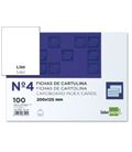 Ficha cartulina lisa nº4 120x200mm 100u. liderpapel 03528