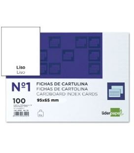 Ficha cartulina lisa nº1 65mmx95mm 100u liderpapel 03529