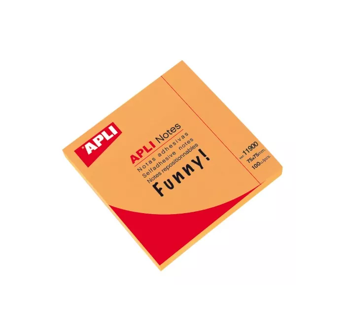 NOTA ADHESIVA 75X75 100H NARANJA BRILLANTE APLI 11900
