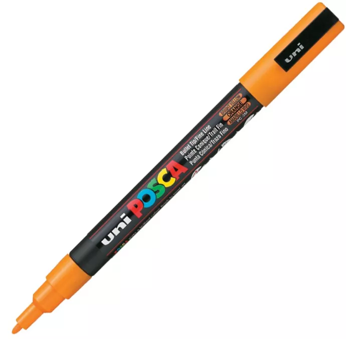 ROTULADOR PERMANENTE 1,5MM NARANJA CLARO "3" PC-3M POSCA UNI 915882