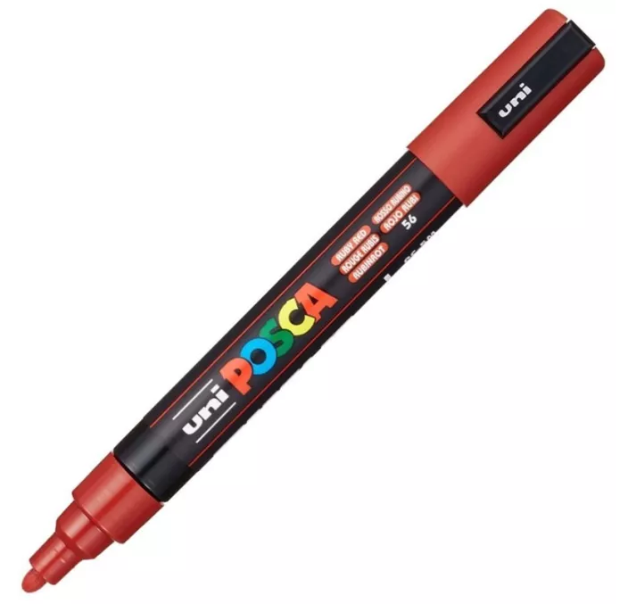 ROTULADOR 2,5MM ROJO RUBI "56" PC-5M POSCA UNI 262542
