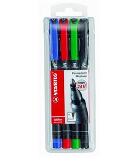 Rotulador permanente 1mm ohpen pack 4 colores stabilo 843/4 - 191161