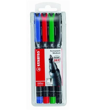 Rotulador permanente 1mm ohpen pack 4 colores stabilo 843/4 - 191161