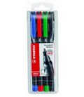 Rotulador permanente 1mm ohpen pack 4 colores stabilo 843/4 - 191161