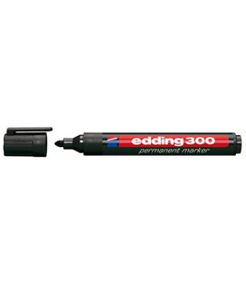 Rotulador permanente punta conica recargable negro edding 300-01