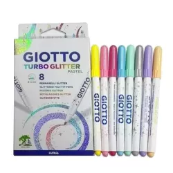 ROTULADOR ESCOLAR TURBO GLITTER PURPURINA PASTEL C.8 GIOTTO F426300