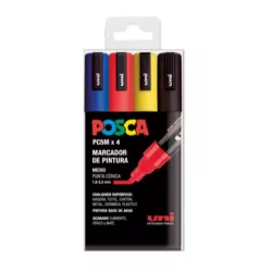 ROTULADOR PERMANENTE 2.5MM ESTUCHE BASIC PC-5M/4C POSCA UNI 182634681