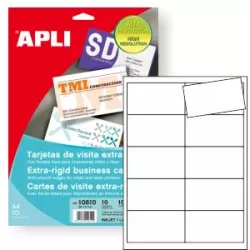 TARJETA VISITA 250GRS 10H BORDE LISO EXTRARIJIDO APLI 10610