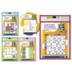 FUNDA DE FICHAS REUTILIZABLE + ROTULADOR BORRABLE POESSA 329989