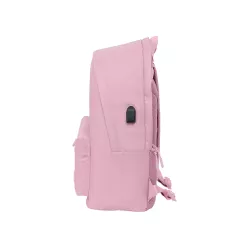 MOCHILA DOBLE PORTATIL 15,6"+USB MUNICH BASICOS "ROSA" SAFTA 642406820