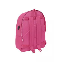MOCHILA DOBLE PORTATIL 15,6"+USB MUNICH BASICOS "FUCSIA" SAFTA 642407820