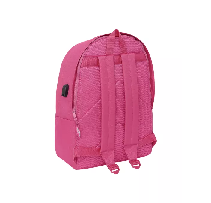 MOCHILA DOBLE PORTATIL 15,6"+USB MUNICH BASICOS "FUCSIA" SAFTA 642407820