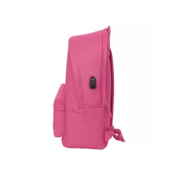 MOCHILA DOBLE PORTATIL 15,6"+USB MUNICH BASICOS "FUCSIA" SAFTA 642407820