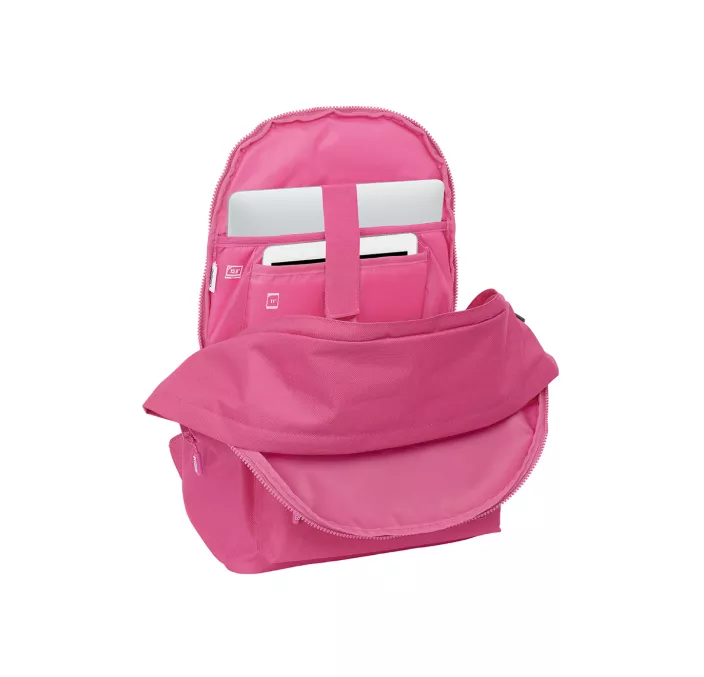 MOCHILA DOBLE PORTATIL 15,6"+USB MUNICH BASICOS "FUCSIA" SAFTA 642407820