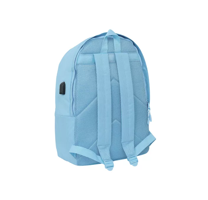 MOCHILA DOBLE PORTATIL 15,6"+USB MUNICH BASICOS "AZUL" SAFTA 642409820