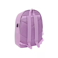 MOCHILA DOBLE PORTATIL 15,6"+USB MUNICH BASICOS "LILA" SAFTA 642411820