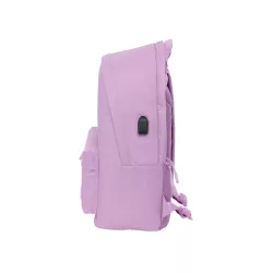 MOCHILA DOBLE PORTATIL 15,6"+USB MUNICH BASICOS "LILA" SAFTA 642411820