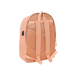 MOCHILA DOBLE PORTATIL 15,6"+USB MUNICH BASICOS "PEACH" SAFTA 642414820