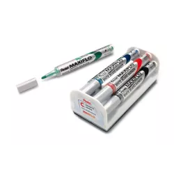 ROTULADOR PIZARRA BLANCA + BORRADOR PACK.4 MAXIFLO PENTEL MWL5S-4N