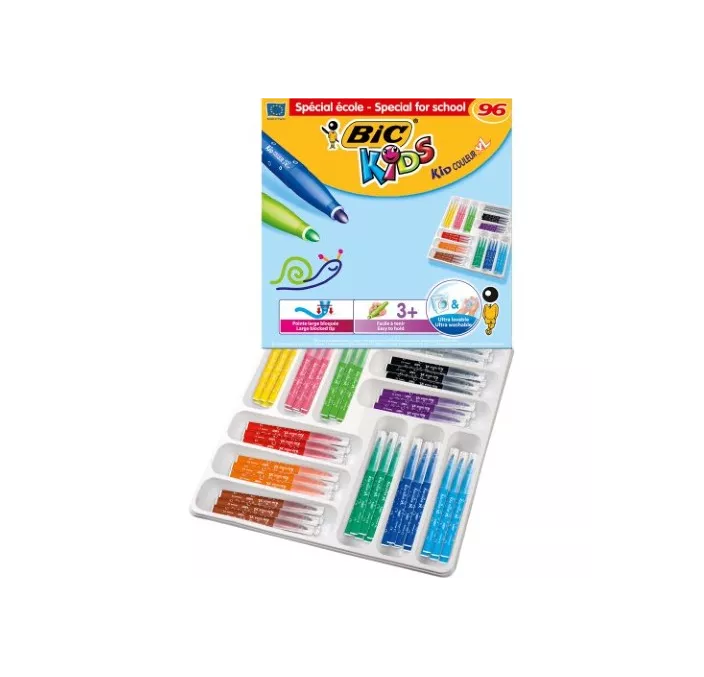 ROTULADOR COLORES KID XL PACK 96 UND. (12 COLORES) KIDS BIC 669205 887834
