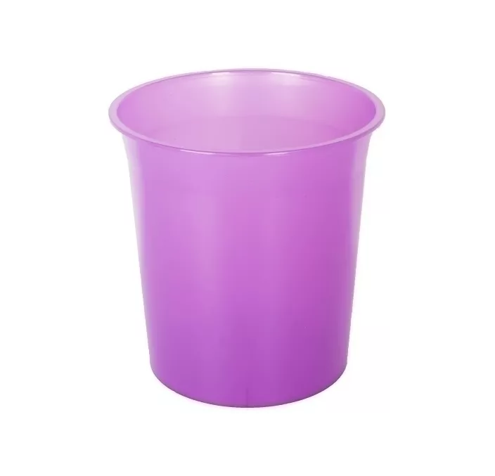 PAPELERA PLASTICO CERRADA 16 LITROS TRASLUCIDO MALVA PTRMA 14401045