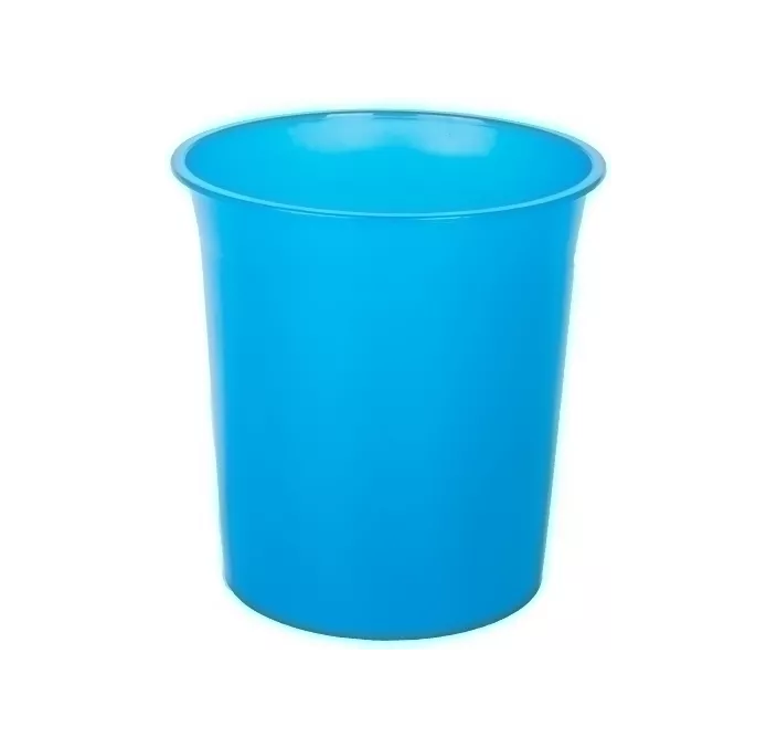 PAPELERA PLASTICO CERRADA 16 LITROS TRASLUCIDO AZUL PTRAZ 14401285