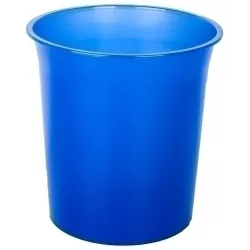 PAPELERA PLASTICO CERRADA 16 LITROS TRASLUCIDO AZUL MAR PTRAZM 14401260