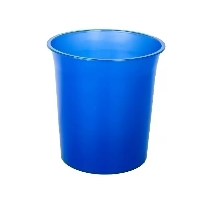PAPELERA PLASTICO CERRADA 16 LITROS TRASLUCIDO AZUL MAR PTRAZM 14401260