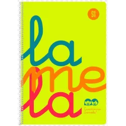 CUADERNO 4º 5MM 80H 90G TAPA PLASTIC AMARILLO FLUOR LAMELA 7CTP005A