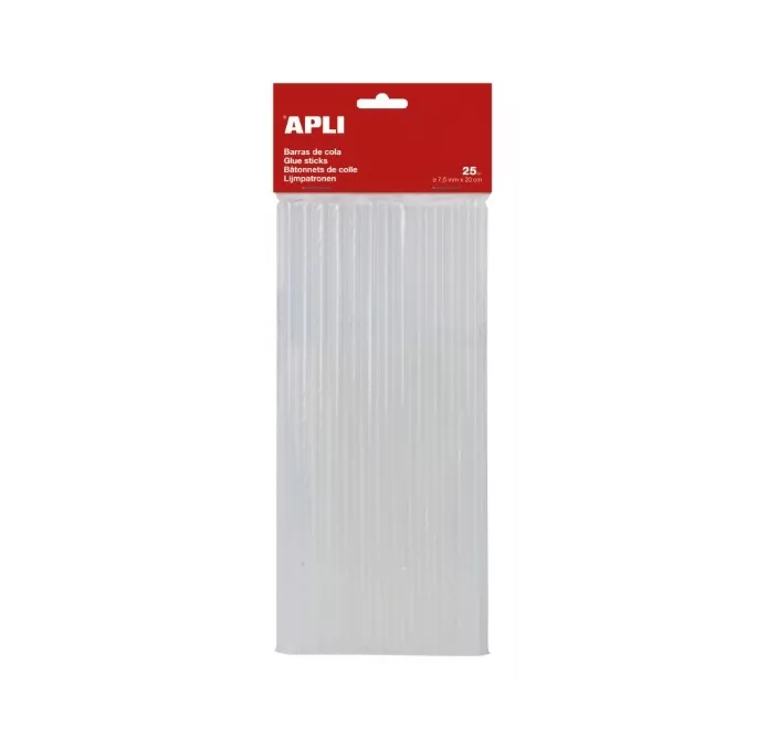 BARRA COLA PARA PISTOLA TERMOFUSIBLE 7,5MMX20CM 25U APLI 17003