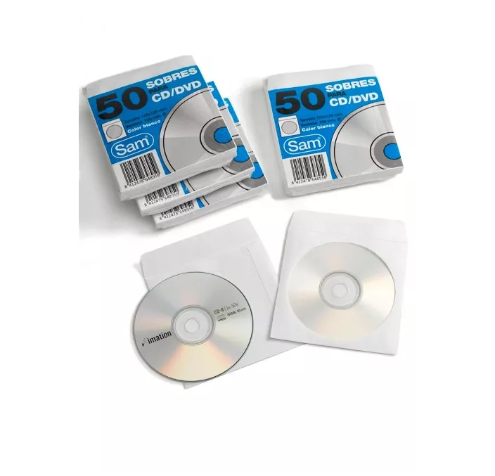SOBRE BLANCO 125X125 CD/DVD PACK.50 SAM 664897 648950