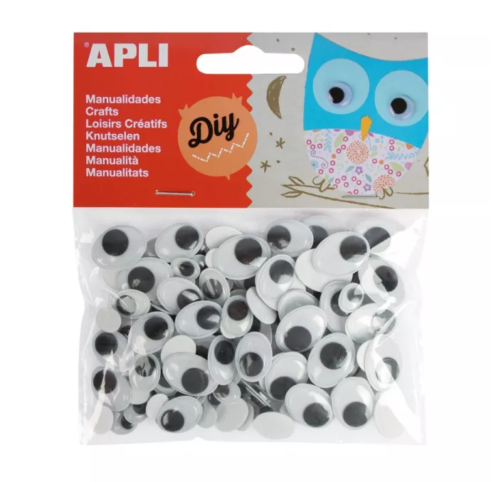 OJOS MOVILES OVALADOS TAMAÑO SURTIDO 100U. APLI 13264