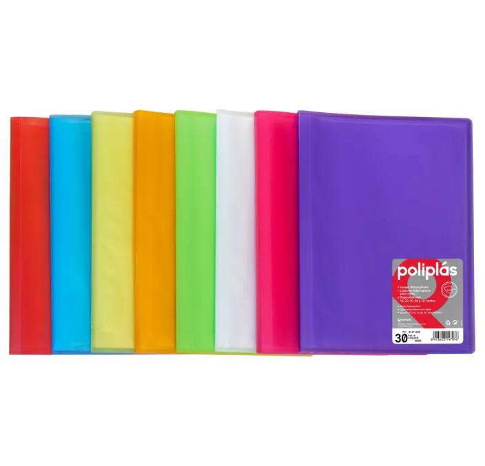 CARPETA 30 FUNDAS Fº NARANJA TRANS. POLIPLAS GRAFO. 01471252