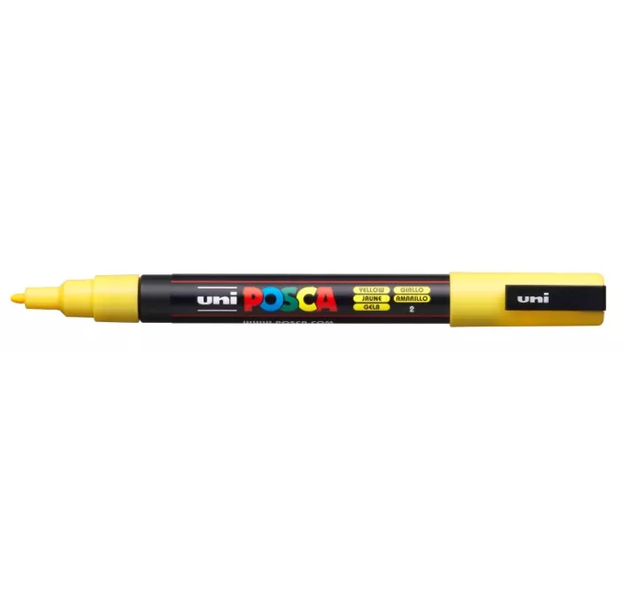 ROTULADOR PERMANENTE 1,5MM AMARILLO "2" PC-3M POSCA UNI 915820