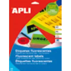 ETIQUETA FLUORESCENTE A4 20H 210MMX297MM 20U ROJO APLI 02880