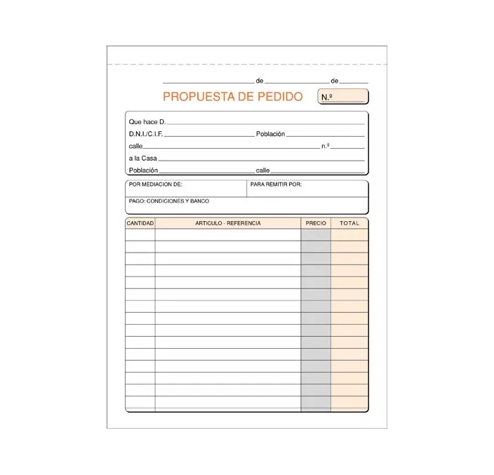 TALONARIO PEDIDO NATURAL 146X204MM 100H ORIGINAL SIN COPIA LOAN T-27