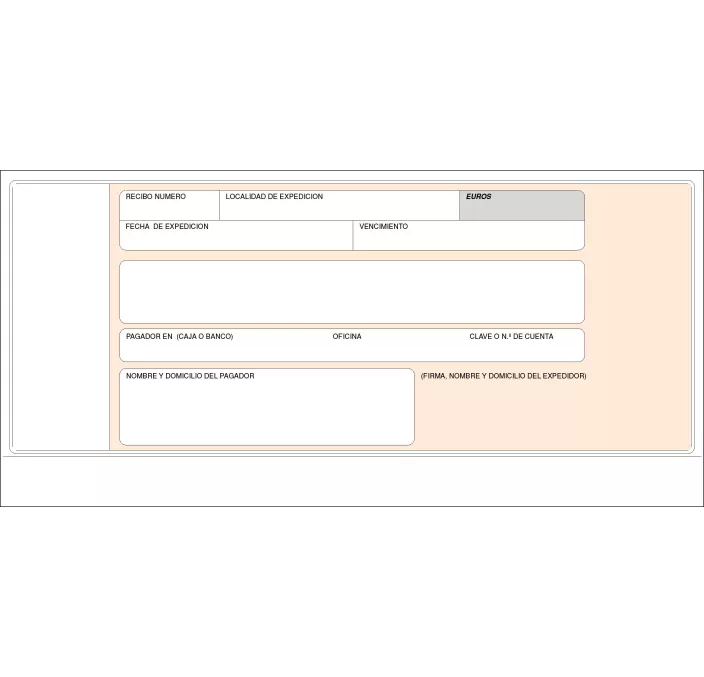 TALONARIO RECIBO BANCO 207X109MM 100H ORIGINAL SIN COPIA LOAN T-19
