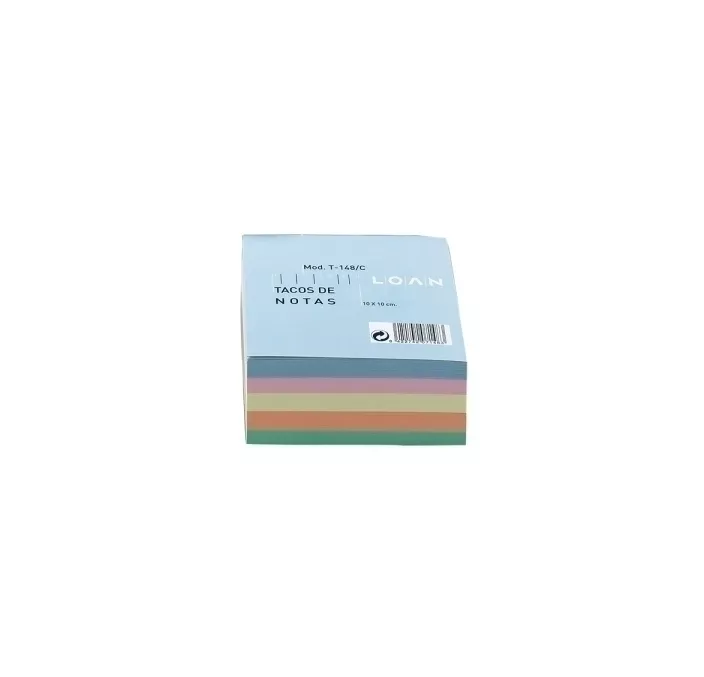 TACO PAPEL COLORES 500H ENC 100X100MM LOAN T148C