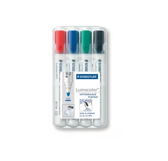 ROTULADOR PIZARRA BLANCA 4COLORES PUNTA REDONDA STAEDTLER 351 WP4