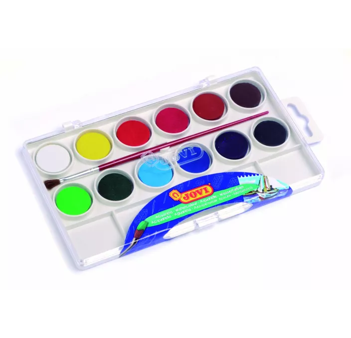 ACUARELA + PINZEL + PALETA SURTIDO 12U. JOVI 800/12 0529