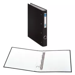 CARPETA 4 ANILLAS Fº 25MM CARTON FO. OFI. NEGRO DOHE 09668