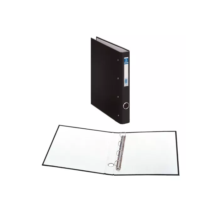 CARPETA 4 ANILLAS Fº 25MM CARTON FO. OFI. NEGRO DOHE 09668