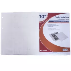 FUNDA PP ALBÚM FOTOGRÁFICO 10X15MM 8 FOTOS 10 FUNDAS GRAFOPLAS 06470500