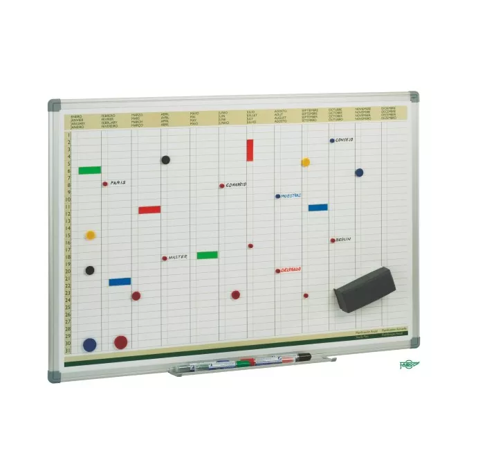 PIZARRA PLANNING ANUAL METALICA 60x90CM FAIBO PLA-ANUAL