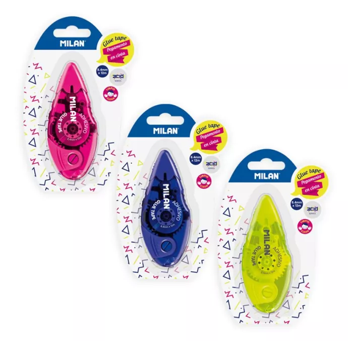 PEGAMENTO CINTA 8.4MMX12MTS BLISTER MILAN 44GT12