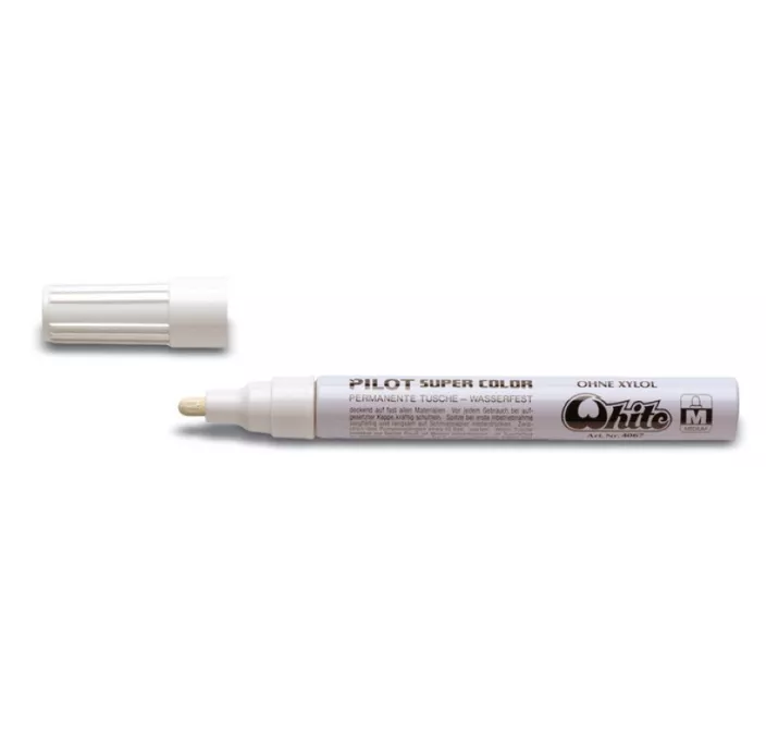 ROTULADOR PERMANENTE 2MM MEDIUM BLANCO WHITE PILOT SC-W-M
