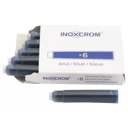 CARTUCHO TINTA PLUMA CORTO AZUL C.6 INOXCROM 965053