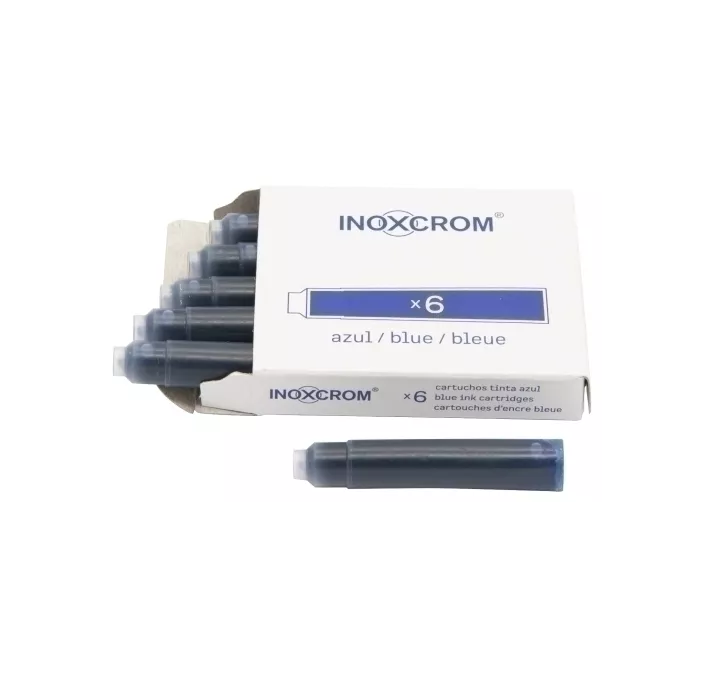 CARTUCHO TINTA PLUMA CORTO AZUL C.6 INOXCROM 965053