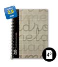 Cuaderno 4º 2,5mm 80h 70g t.dura gris lamela 7cte002g