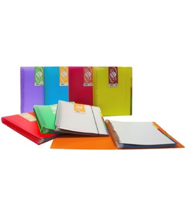 Carpeta 20 fundas removibles con goma y espiral in&out verde grafoplas 3942 - IN&OUT